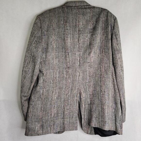 Burberry 100% Silk Plaid Check Blazer Sport Jacket Broken Buttons Glenn Plaid - Picture 8 of 16
